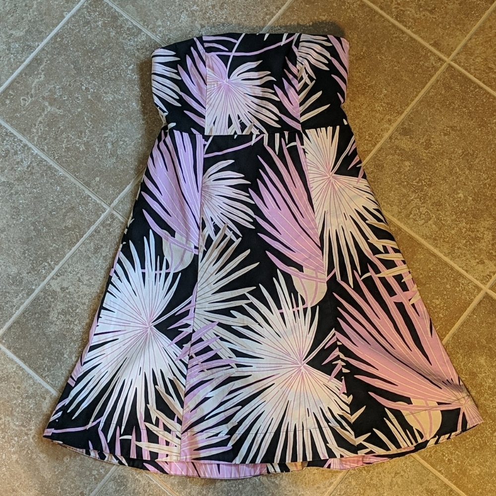 GAP Strapless Palm Leaf Dress